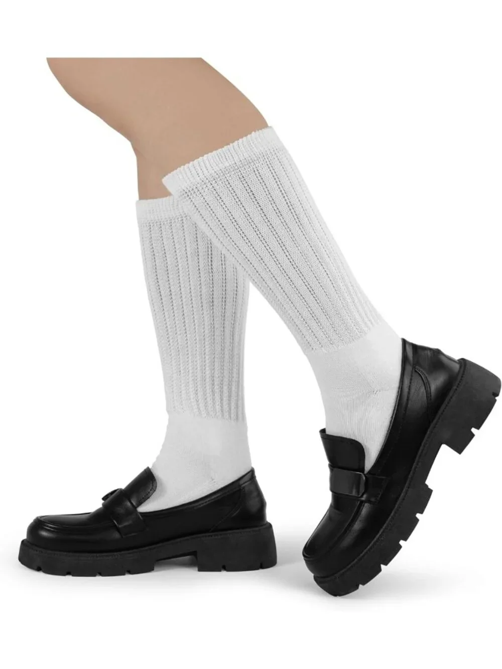 Cozy Retro Slouch Socks for Women - Soft Ankle Scrunch Socks, Size 5-11